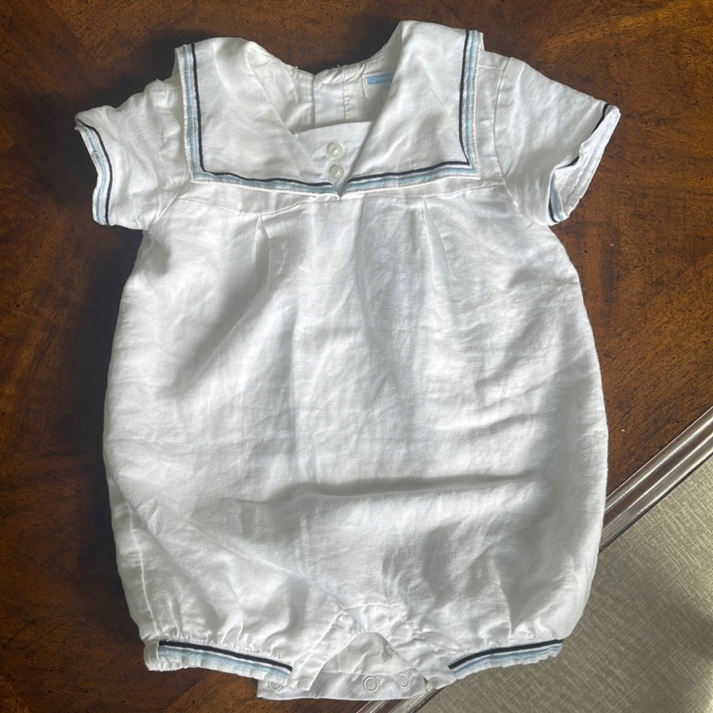 Linen Janie and Jack romper